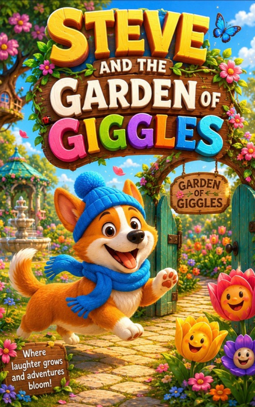 Steve and the Garden of Giggles — children's book cover
