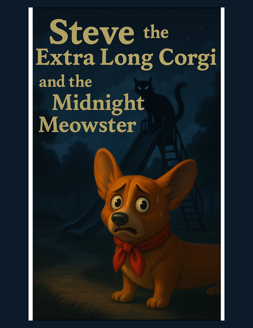 Steve the Extra Long Corgi and the Midnight Meowster - Book Cover